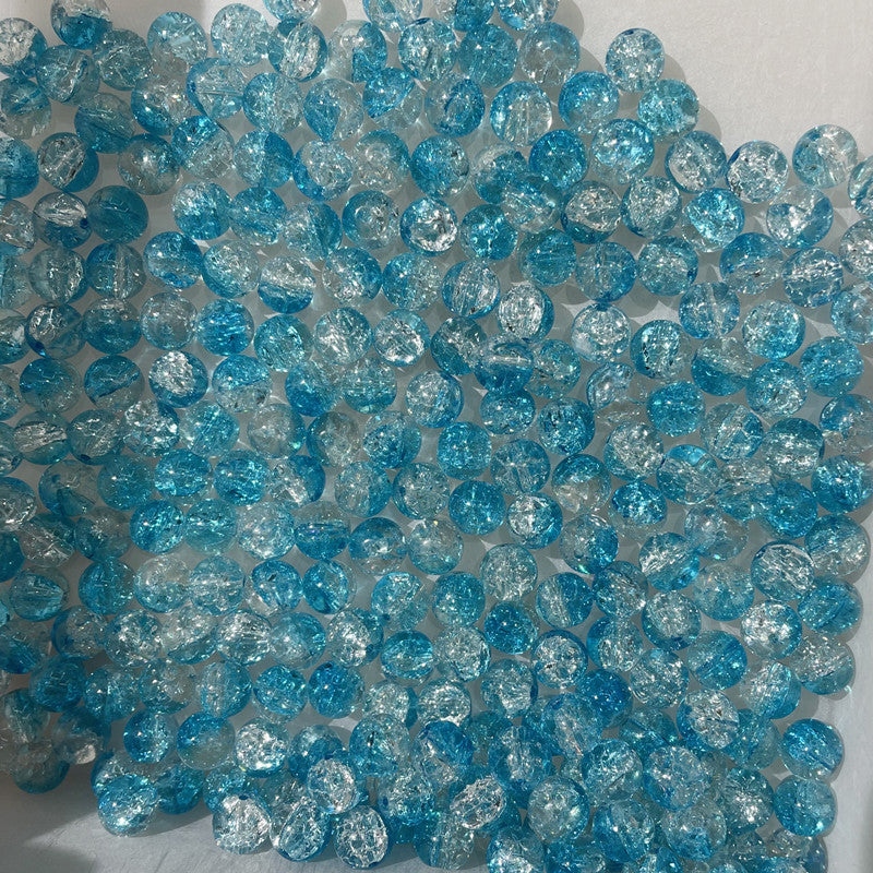 Crackle Round Glass Beads 10mm Vibrant Colors Sparkling Texture 100pcs 8