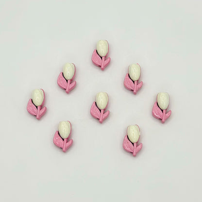Tulip Metal Beads 14mm Two-Color Baking Painted Alloy 10pcs 8
