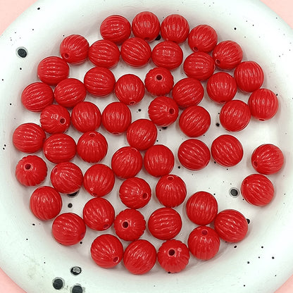 Painted Round Acrylic Beads 12mm Creamy Pumpkin Matte 100pcs 6