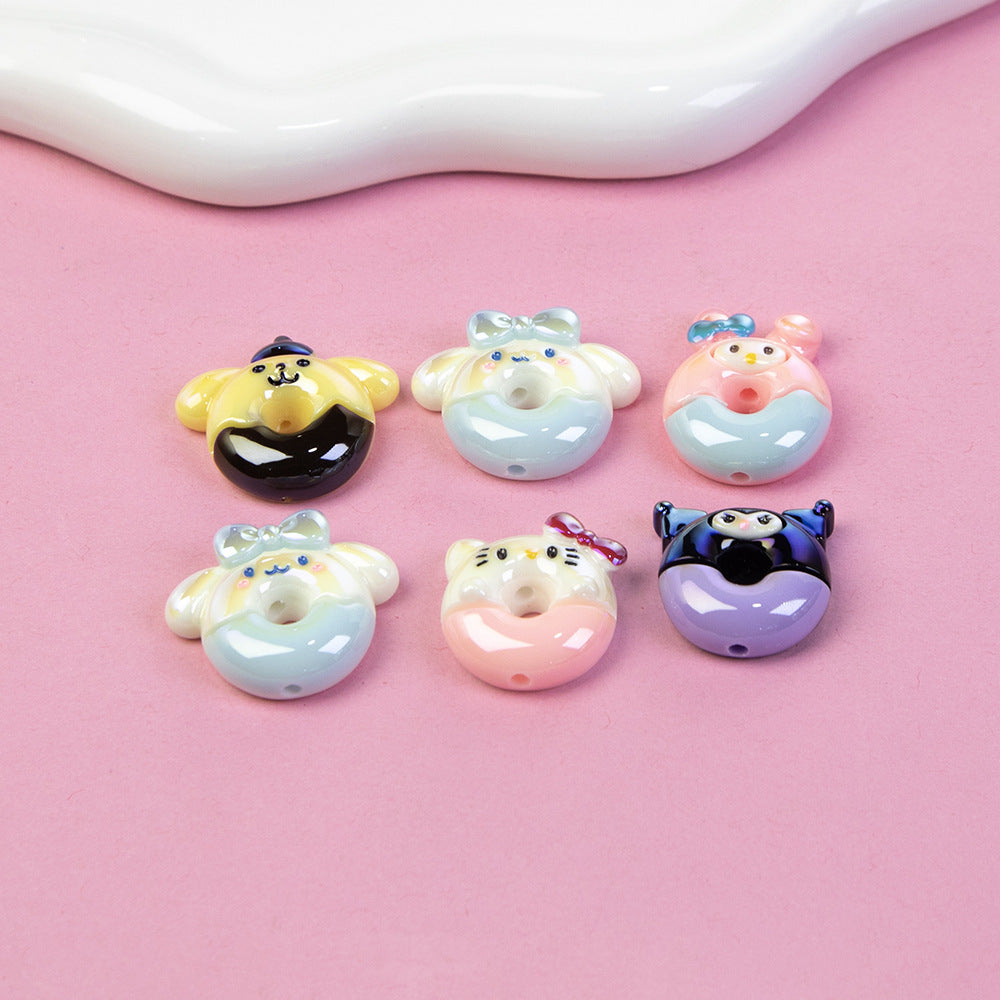 Sanrio Donut Series Resin Beads Playful Glossy Character Design 20pcs 3