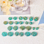 Vintage Transparent Green Gilded Pattern Acrylic Beads 1pc 3