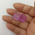 Rubberized Ice Texture Square Acrylic Beads 14mm Frosted Matte 100pcs 7