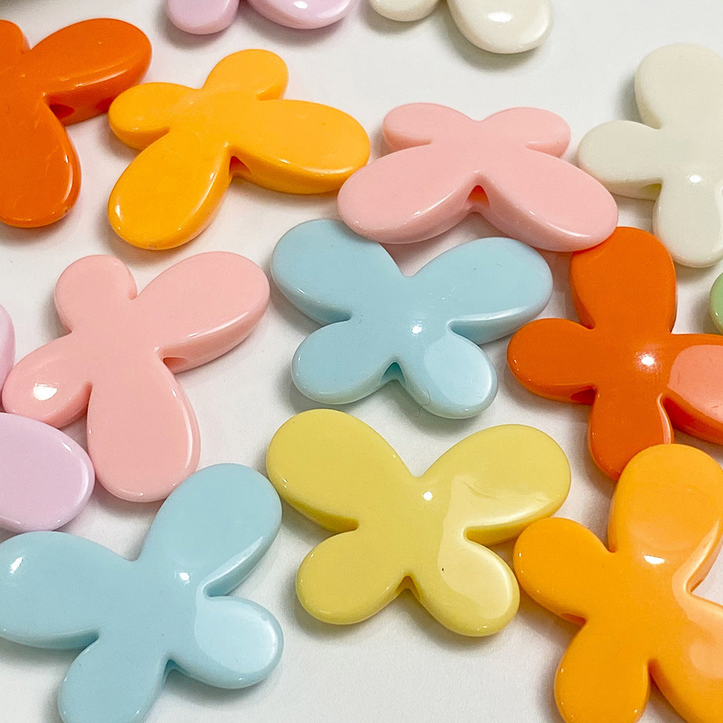 Creamy Color Butterfly Acrylic Flat Beads 29mm 1pc 4