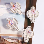 Rhinestone Encrusted Cactus Rhinestone Beads 23mm Alloy 2pcs 6