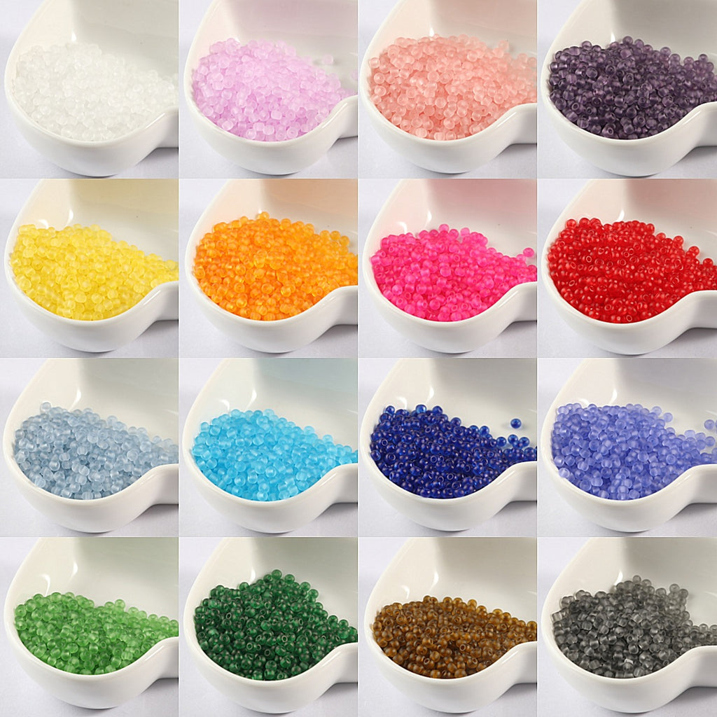 Frosted Seed Glass Beads 2mm Muted Rainbow Colors 800pcs 2