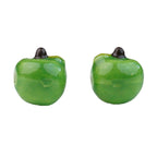 Hand Painted Apple Ceramic Beads 12mm Glossy Finish 10pcs 5