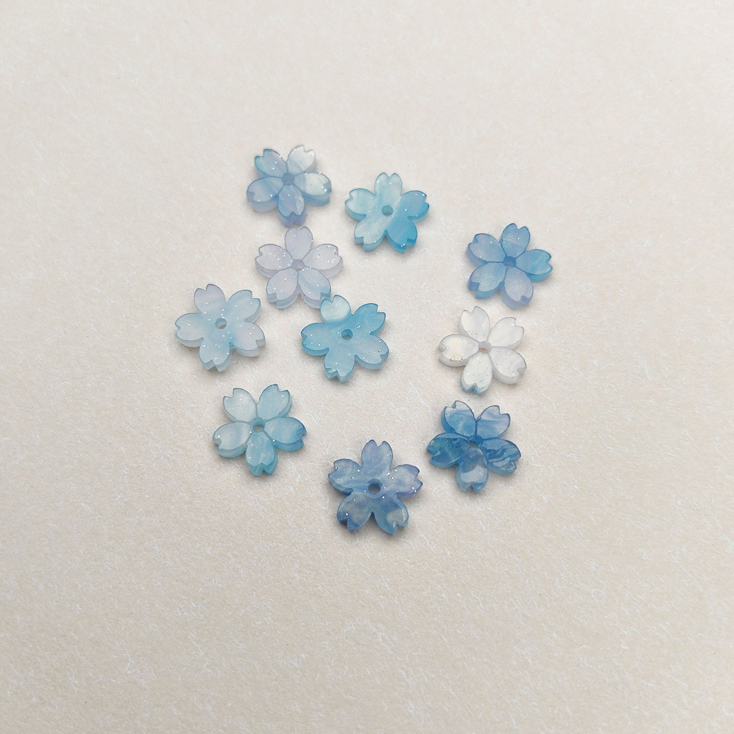 Cherry Blossom Acrylic Beads 10mm Translucent Colorful 30pcs 9