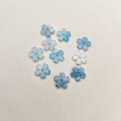 Cherry Blossom Acrylic Beads 10mm Translucent Colorful 30pcs 9