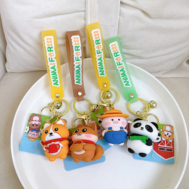 Resin Animal Farm Dog Keychain Silicone Cute Chubby Design 2