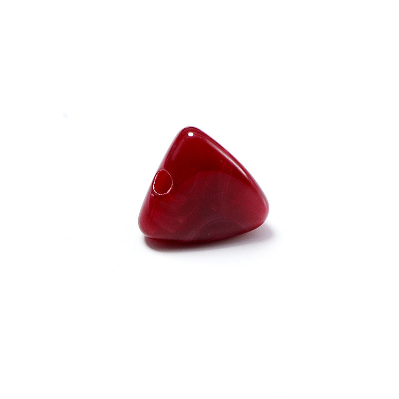 Imitation Turquoise Triangular Pyramid Acrylic Beads 13mm Glossy Marbled 100pcs 6