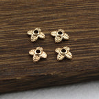 Brass Four-Leaf Flower Bead Caps 5.5mm 1pc 2