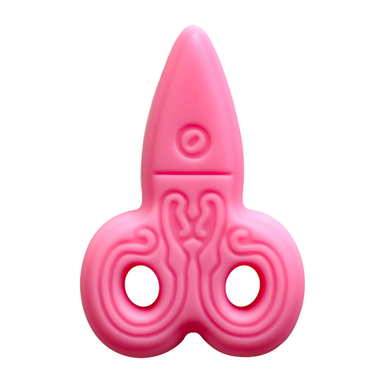Silicone Focal Beads Creative Scissors Embossed Details Color Mix 20pcs 3