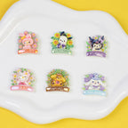 Glossy Sanrio Wreath Resin Beads Playful Pastel Floral 10pcs 4