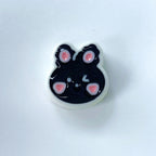 Hand-Painted Rabbit Acrylic Beads 22x24mm Glossy Pastel 100pcs 6
