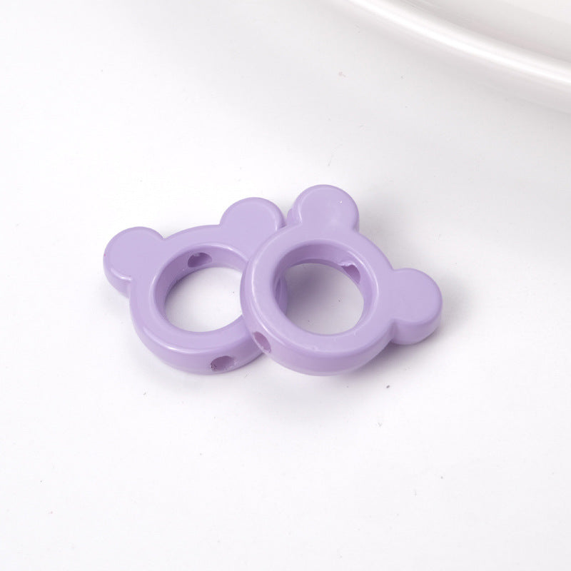 Glossy Painted 22mm Hollow Mickey Head Acrylic Bead Frame 50pcs 12