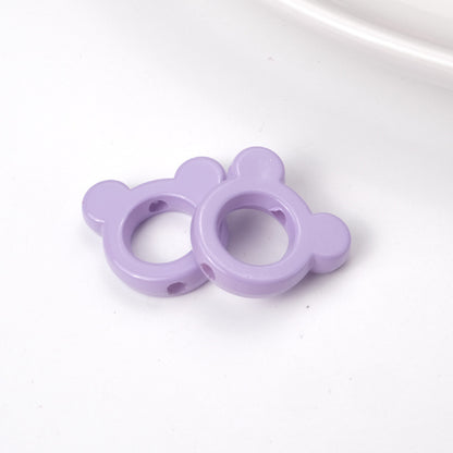 Glossy Painted 22mm Hollow Mickey Head Acrylic Bead Frame 50pcs 12