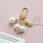 Pearl Bow Knot Keychain Resin Gold Alloy Accent 5