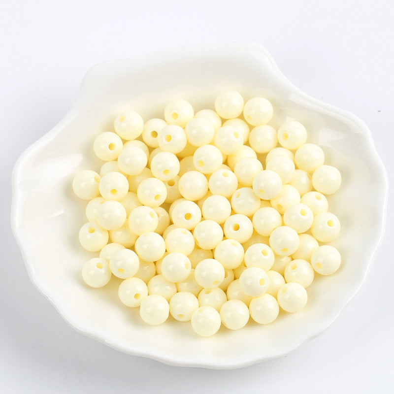 Solid Color Round Acrylic Beads 6mm Glossy Finish 600pcs 19