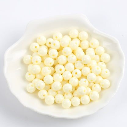 Solid Color Round Acrylic Beads 6mm Glossy Finish 600pcs 19