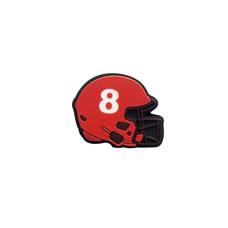 Silicone Focal Beads NFL Teams Helmet Printed Logos 20pcs 17