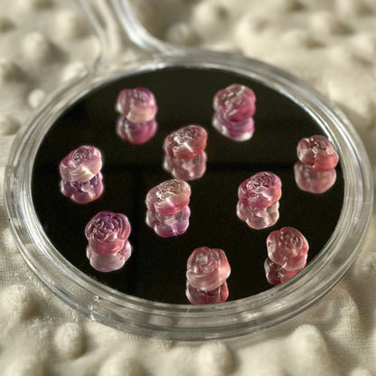 Czech Glass Beads Rose 12mm Soft Pastel Floral Design 100pcs 12