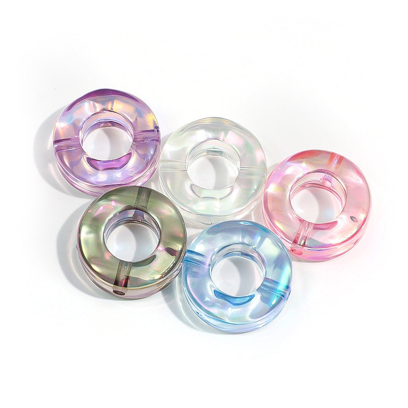 Acrylic Doughnut Spacer Beads 21mm Transparent Plating 50pcs
