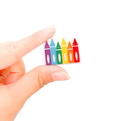 Silicone Focal Beads Crayon Six Color Crayons Row 10pcs 3