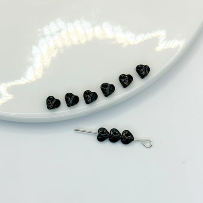 Heart Metal Beads 5mm Baking Painted Glossy Alloy 30pcs 18