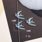 Plating Flying Bird Acrylic Beads 18mm Transparent 100pcs 4