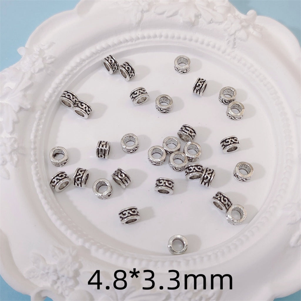 Alloy Ring Spacer Beads 4mm Vintage Patterned Tibetan 100pcs 2