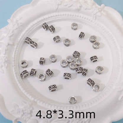 Alloy Ring Spacer Beads 4mm Vintage Patterned Tibetan 100pcs 2