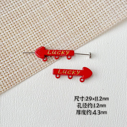 Arrow Metal Beads 29mm and 16mm Multi-Hole Enamel Painted 10pcs 10