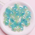 Puffy Crackle Heart Acrylic Beads 22mm Glossy Semi-Transparent 50pcs 4