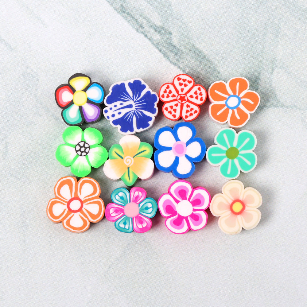 Flower Clay Beads 4 10mm Colorful Daisy Polymer 100pcs 3