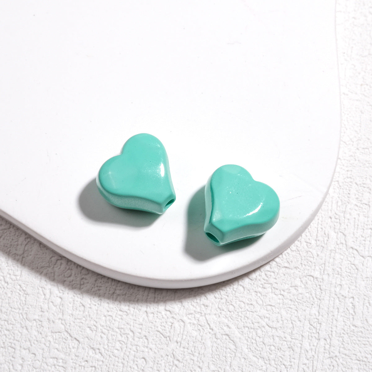 Irregular Faceted Heart Acrylic Beads 12mm Vibrant Colors 50pcs 19