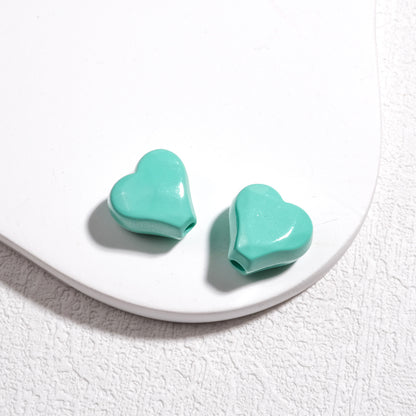 Irregular Faceted Heart Acrylic Beads 12mm Vibrant Colors 50pcs 19