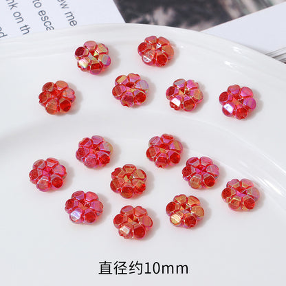 Transparent Faceted Plum Acrylic Beads 10mm Colorful Assorted 50pcs 12