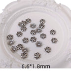 Alloy Flower Spacer Beads 6mm Six Petal Tibetan Style 100pcs 5