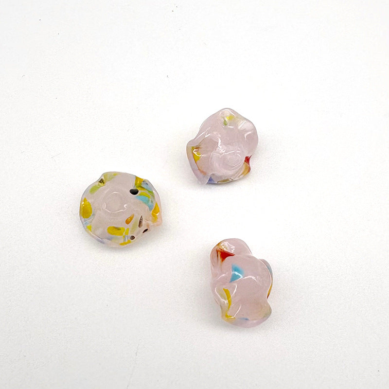 Lampwork Glass Beads Mushroom 15mm Hand Painted Colorful 10pcs 7