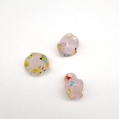 Lampwork Glass Beads Mushroom 15mm Hand Painted Colorful 10pcs 7