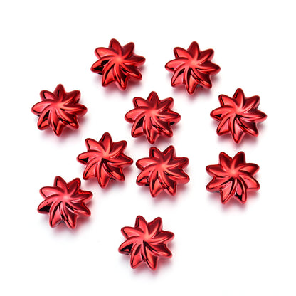 UV Plating Flower Acrylic Beads 20mm Metallic Finish 10pcs 6