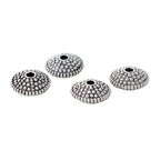 Alloy Round Spacer Beads 11mm Distressed Polka Dotted Tibetan 50pcs 2