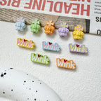 Crown and Wink Metal Beads 13mm Glossy Pastel Painted Alloy 10pcs