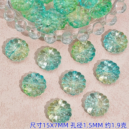 Gradient Sunflower Glass Beads 15mm Glossy Translucent Petals 25pcs 15
