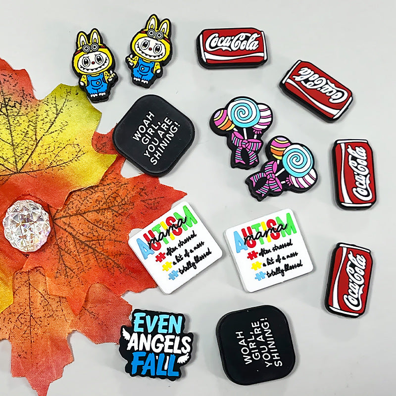 Silicone Focal Beads Soda Can Cartoon Text Bold Phrases 20pcs 4