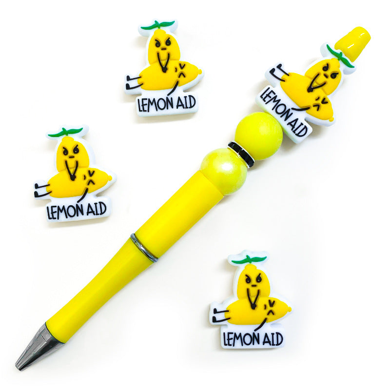 Silicone Focal Beads Lemon Fruit Holding Small Lemon 20pcs 4