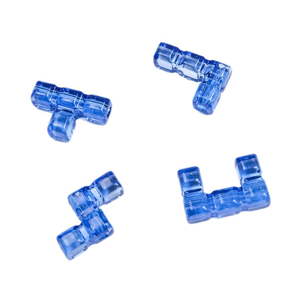 Clear Terris Block Acrylic Beads 20mm Translucent Geometric 50pcs 4