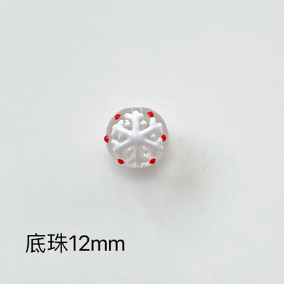 Hand Painted Christmas Enamel Glass Beads 12mm 14mm 1pc 22