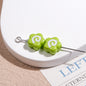 Painted Fish Cake Acrylic Beads 10mm Glossy Swirl Mixed Colors 50pcs 15