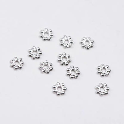 Zinc Alloy Snowflake Spacer Beads 4mm 6mm Tibetan Style 1000pcs 7